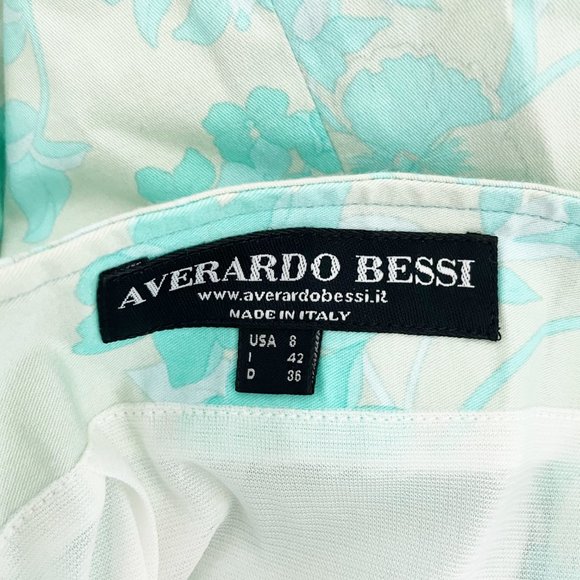 Averardo Bessi Pencil Skirt Floral Cotton Blend Stretch Size 8 - Picture 7 of 7